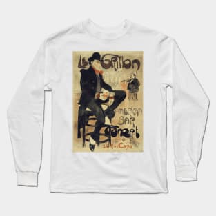 Vintage Poster for Le Grillon (the Cricket), American Bar by Jacques Villon Long Sleeve T-Shirt